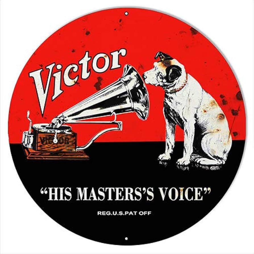 Amazon.com: Victor Phonographs His Masters Voice Aged Looking